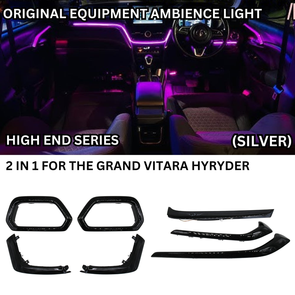 Cardi High End Series 21in1 Plug & Play Wirings Ambience Light for The Grand Vitara // Hyryder-Silver-AMBIENCE LIGHT-CARDI-CARPLUS