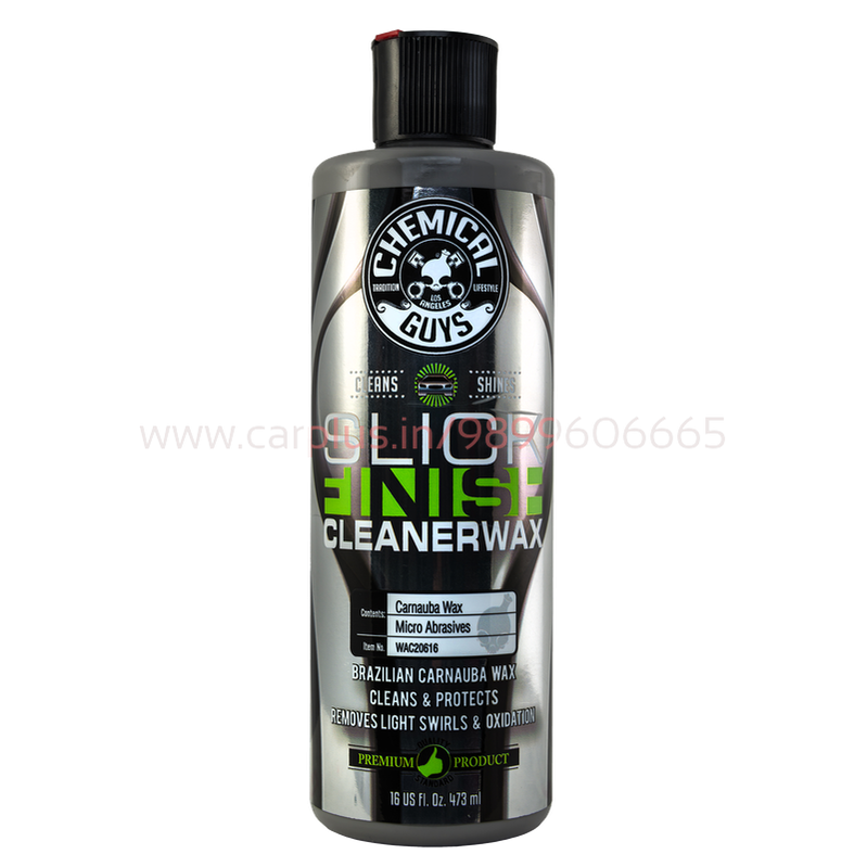 Chemical Guys WAC20616 SLICK FINISH CLEANER WAX LIGHT PAINT CLEANSER & BRILLIANT SHINE CARNAUBA WAX(473ml)-CAR WASH-CHEMICAL GUYS-CARPLUS