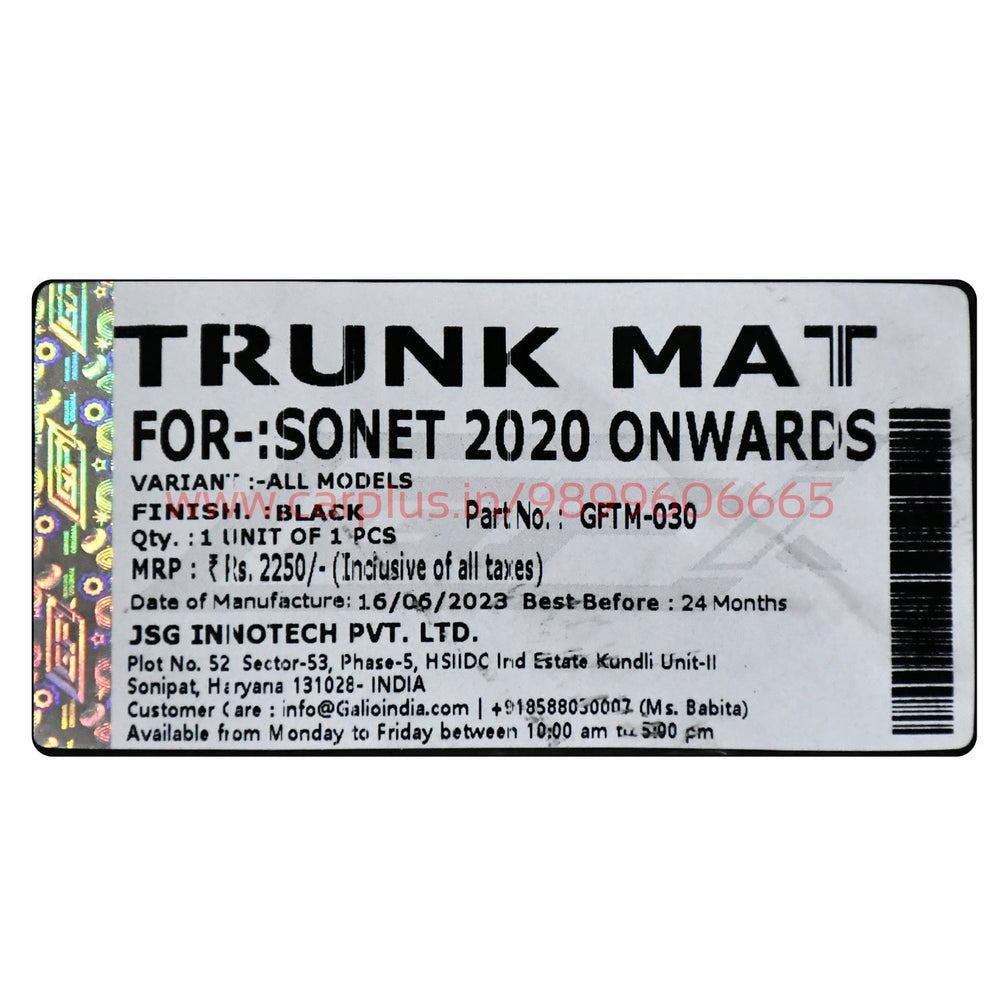 
                  
                    GFX Car Trunk Mat for Kia Sonet 2020 Onwards-CARGO BOOT MATS-GFX-CARPLUS
                  
                