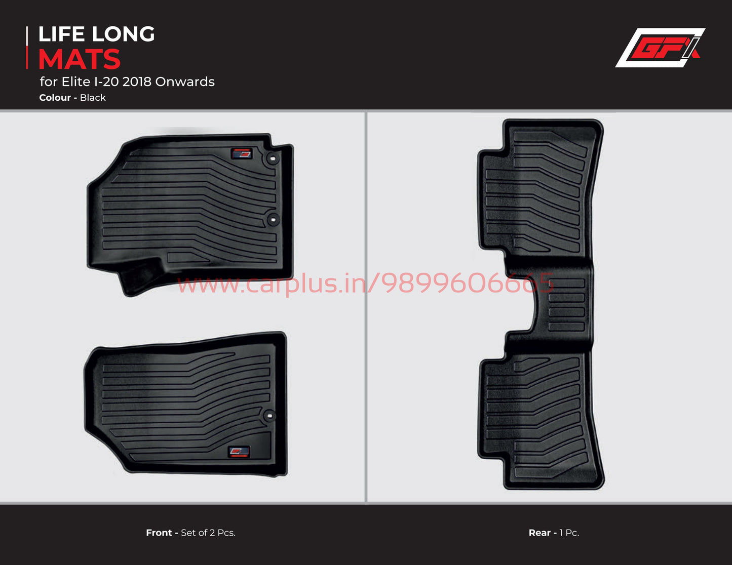 
                  
                    GFX Life Long Car Mats for Hyundai I-20 Elite (2014 Onwards)-Black-LIFE LONG CAR MATS-GFX-CARPLUS
                  
                