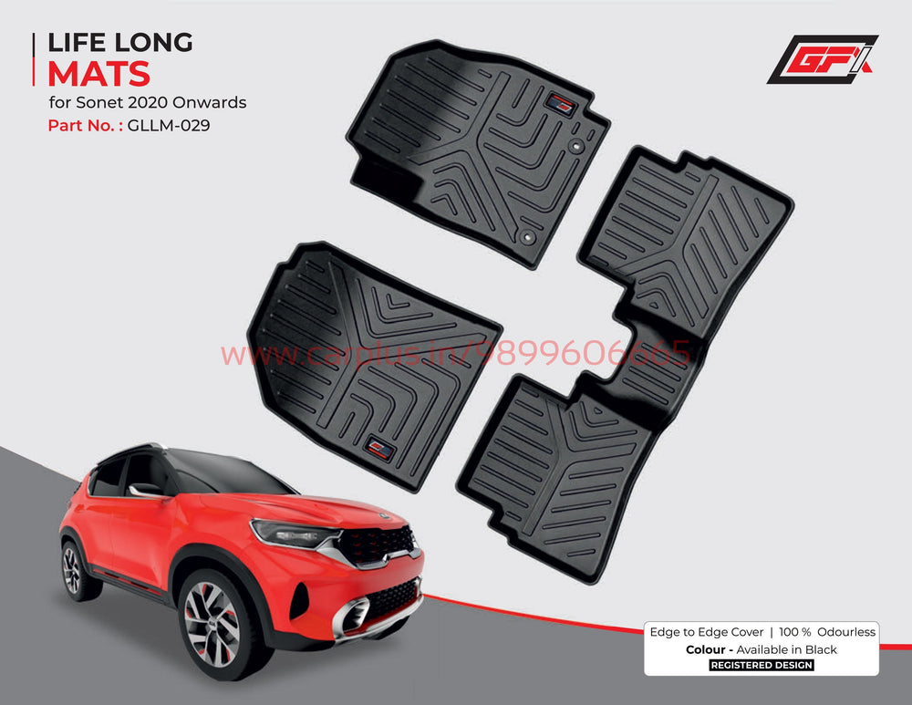 
                  
                    GFX Life Long Car Mats for Kia Sonet (2020-2021)-Black-LIFE LONG CAR MATS-GFX-CARPLUS
                  
                