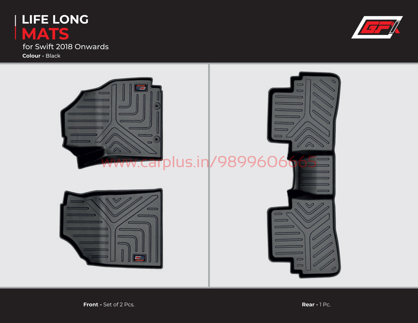 
                  
                    GFX Life Long Car Mats for Maruti Suzuki Swift (2018 Onwards) -Black-LIFE LONG CAR MATS-GFX-CARPLUS
                  
                