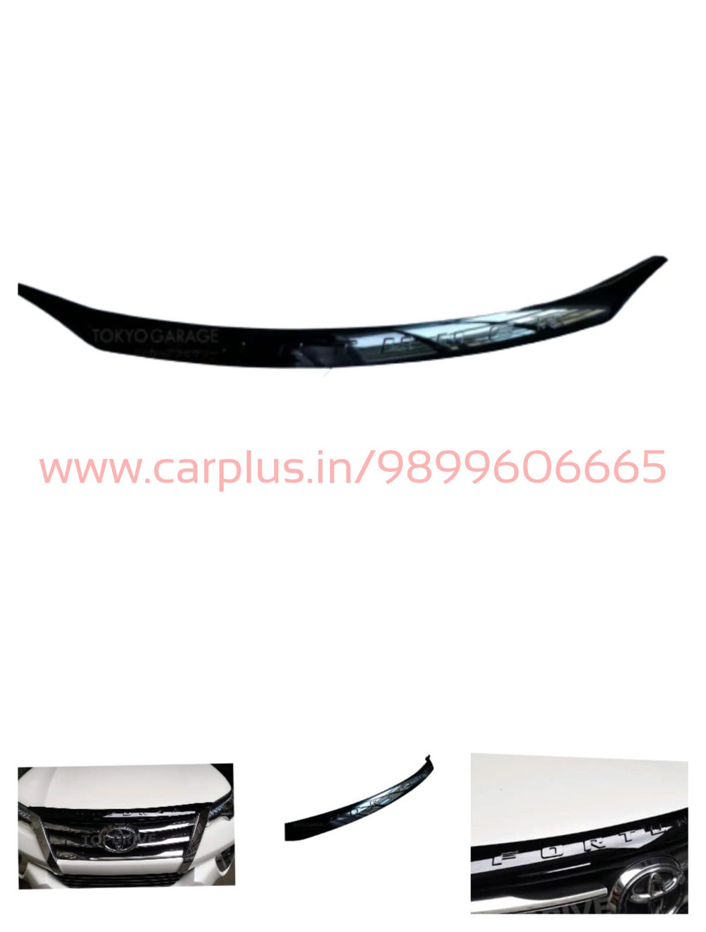 Hood Garnish for Fortuner Legender- Gloss Black-EXTERIOR-RETRO SOLUTIONS-CARPLUS