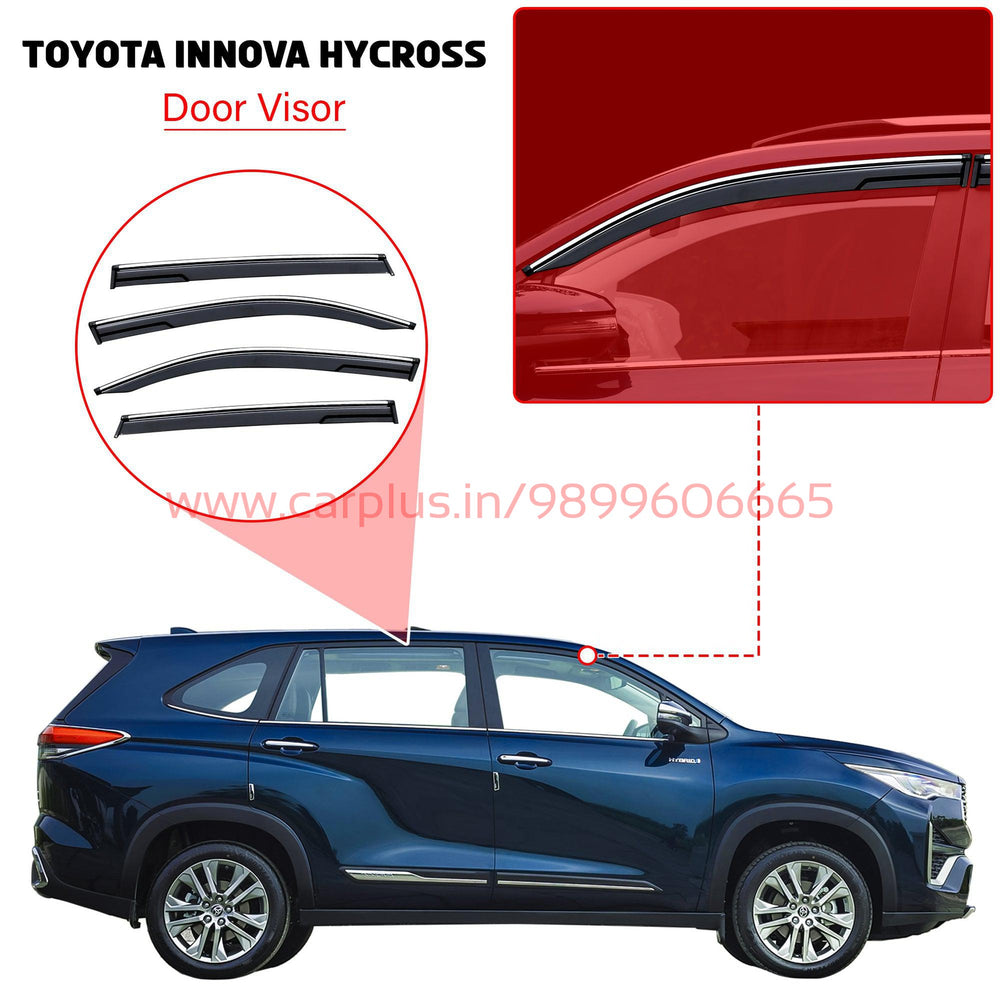 KMH Chrome Line Door Visor for Toyota Hycross-DOOR VISOR-KMH-DOOR VISOR-CARPLUS