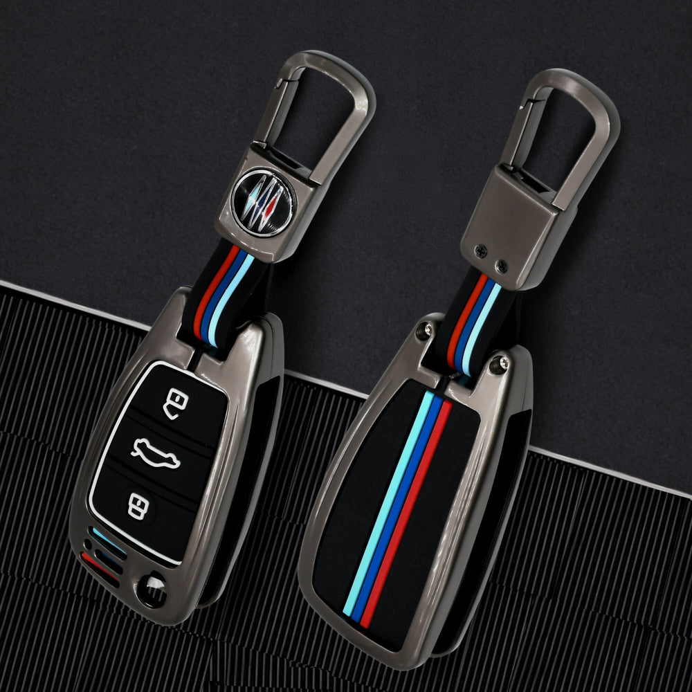 KMH Metal With Silicone Car Key Cover for Audi D2 (KC 57)-KEY COVER-METAL-KMH-CARPLUS