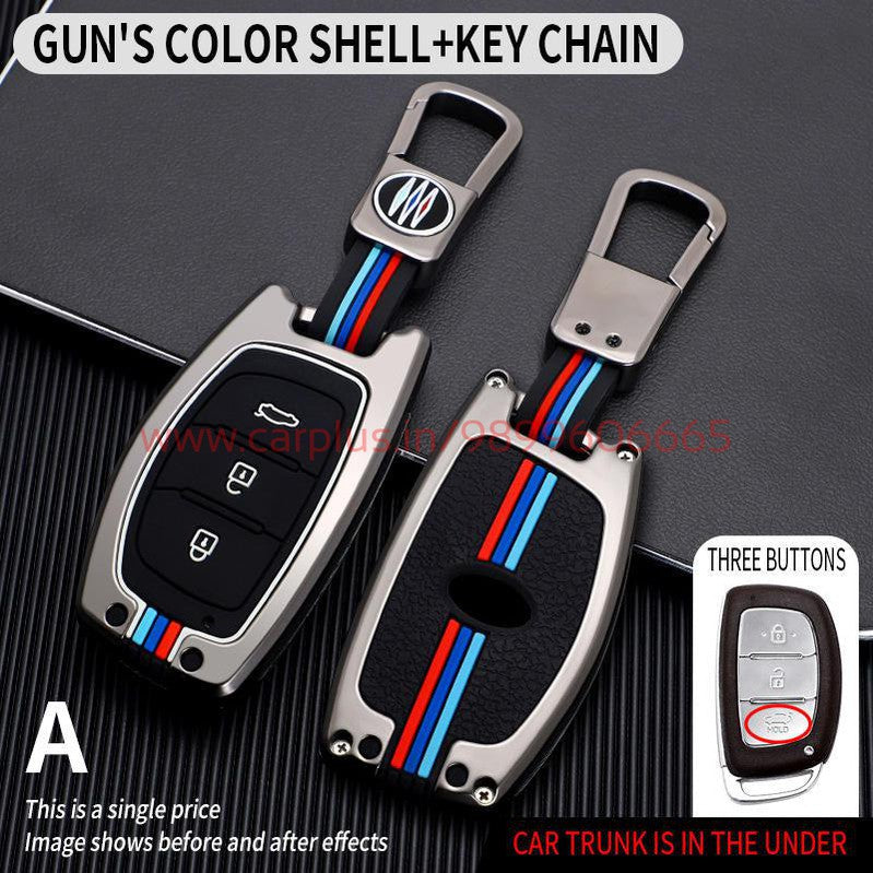 KMH Metal With Silicone Car Key Cover for Hyundai (D2)