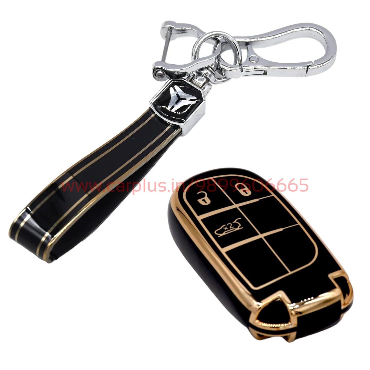 Keyzone TPU Key Cover and Keychain For Jeep : Compass, Trailhawk Smart