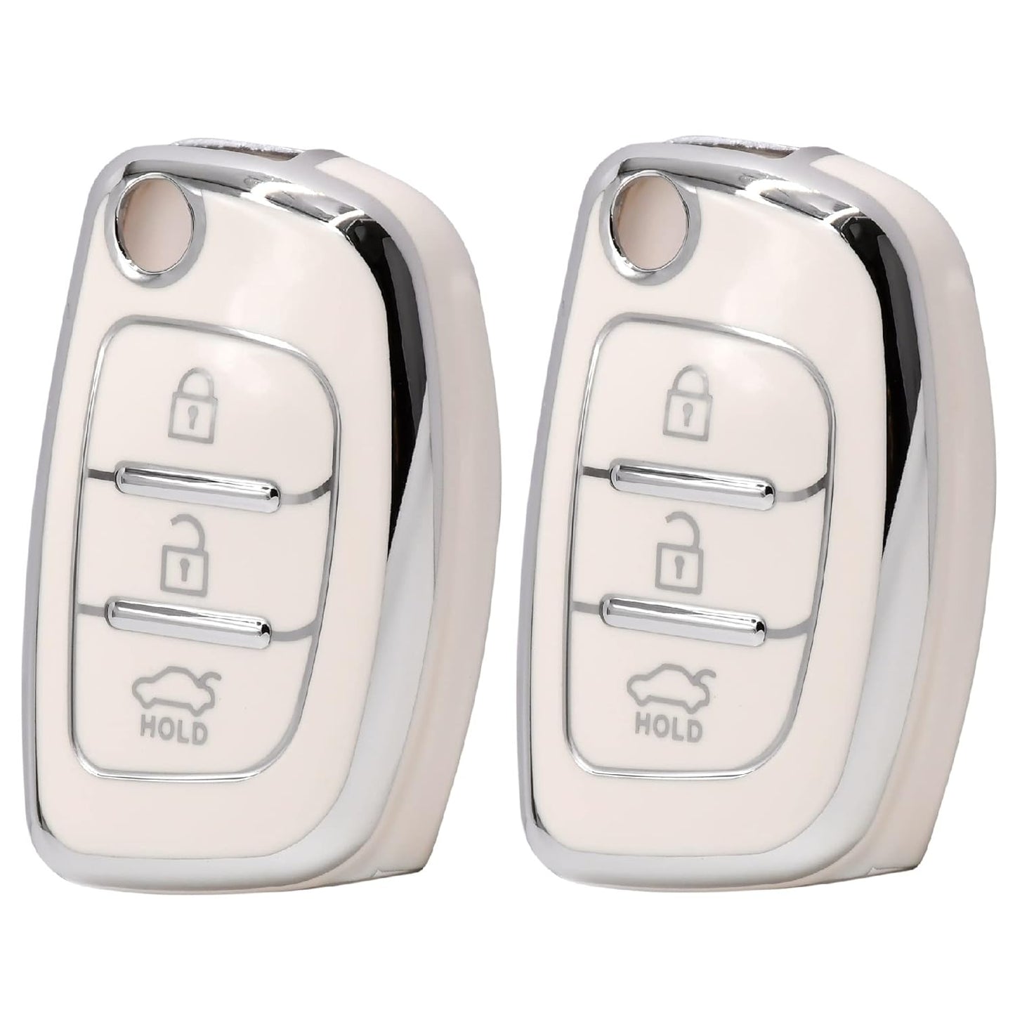 
                  
                    Kmh TPU Silver Key Cover For Hyundai D2.5 (KC-16)-KEY COVER - TPU Silver-KMH-PACK OF 2-WHITE-CARPLUS
                  
                