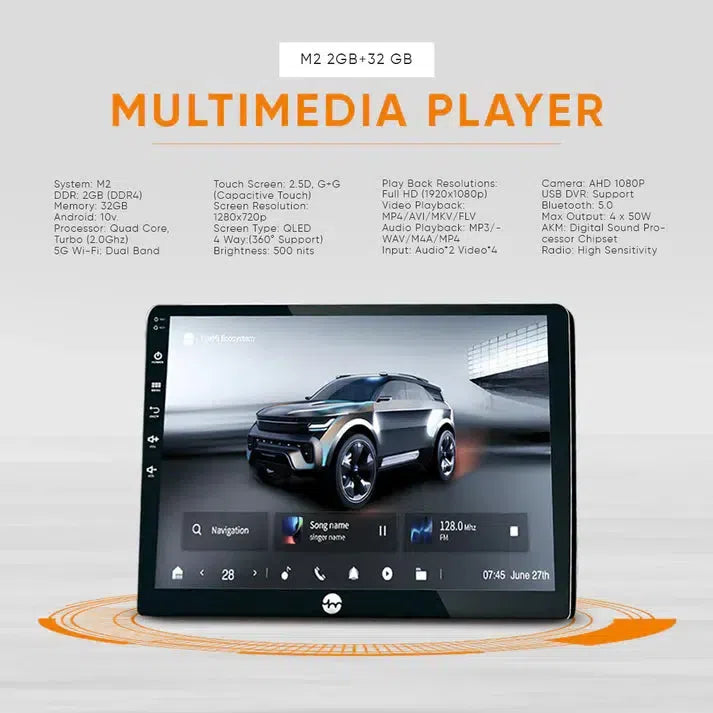 YueMi Ecosystem M2 Android Player 2.32 GB (360°, 4G)-ANDROID HEADUNIT-YueMi-CARPLUS