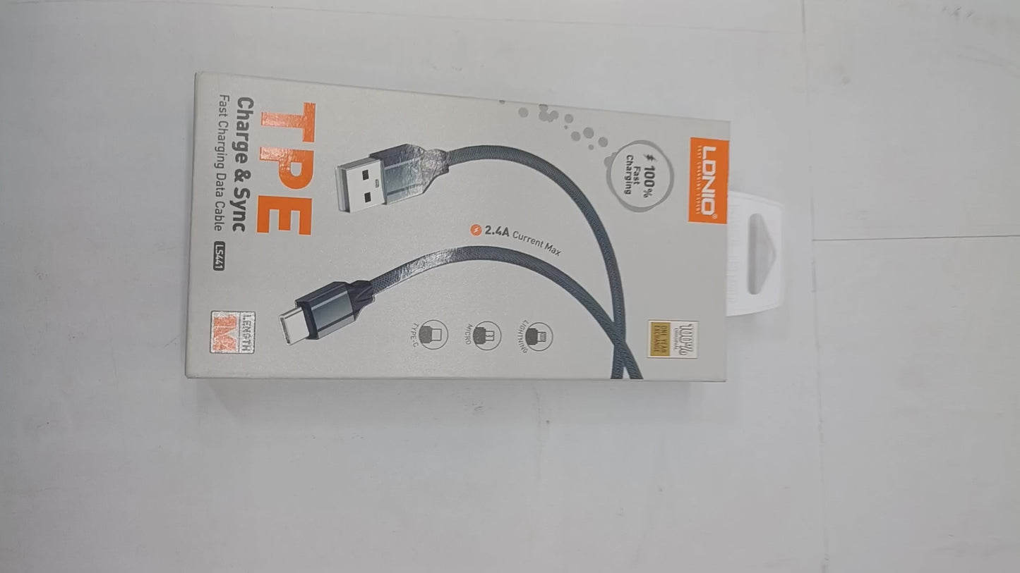 
                  
                    Load and play video in Gallery viewer, LDNIO LS441 TPE Fast Charging 1Mtr Data Cable
                  
                