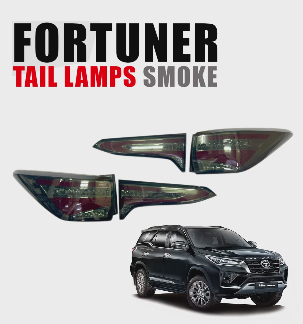 
                  
                    Load and play video in Gallery viewer, KMH Tail Lamps for Toyota Fortuner (2nd GEN, AUDI A7 Inspired)
                  
                