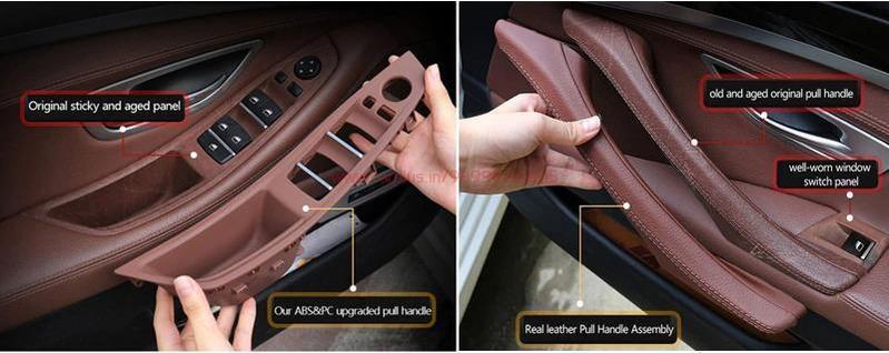  UCkasayfy Door Handle Kit Compatible with BMW 5 Series  F10/F11/F18 2010-2016, Driver Side Window Switch Armrest+ Passenger Door  Pull Handle+Window Switch Cover Beige : Automotive